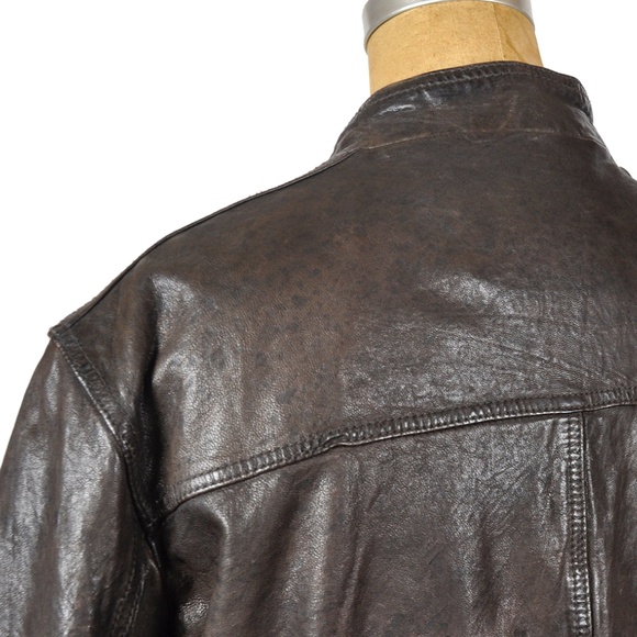 VTG SCOTCH & SODA Brown Bomber Moto Jacket - Picture 10 of 16